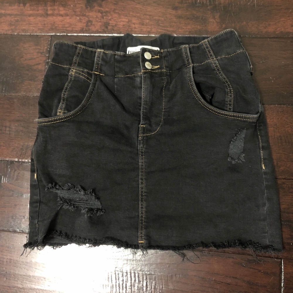 Free People distressed mini skirt